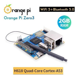 Orange Pi Zero 3 - 2GB RAM CPU Allwinner H618 Quad-core Cortex-A53 WiFi 5Bluetooth 5.0